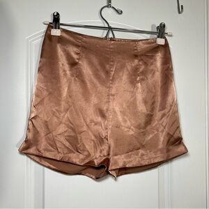 Meshki Satin Shorts in Copper